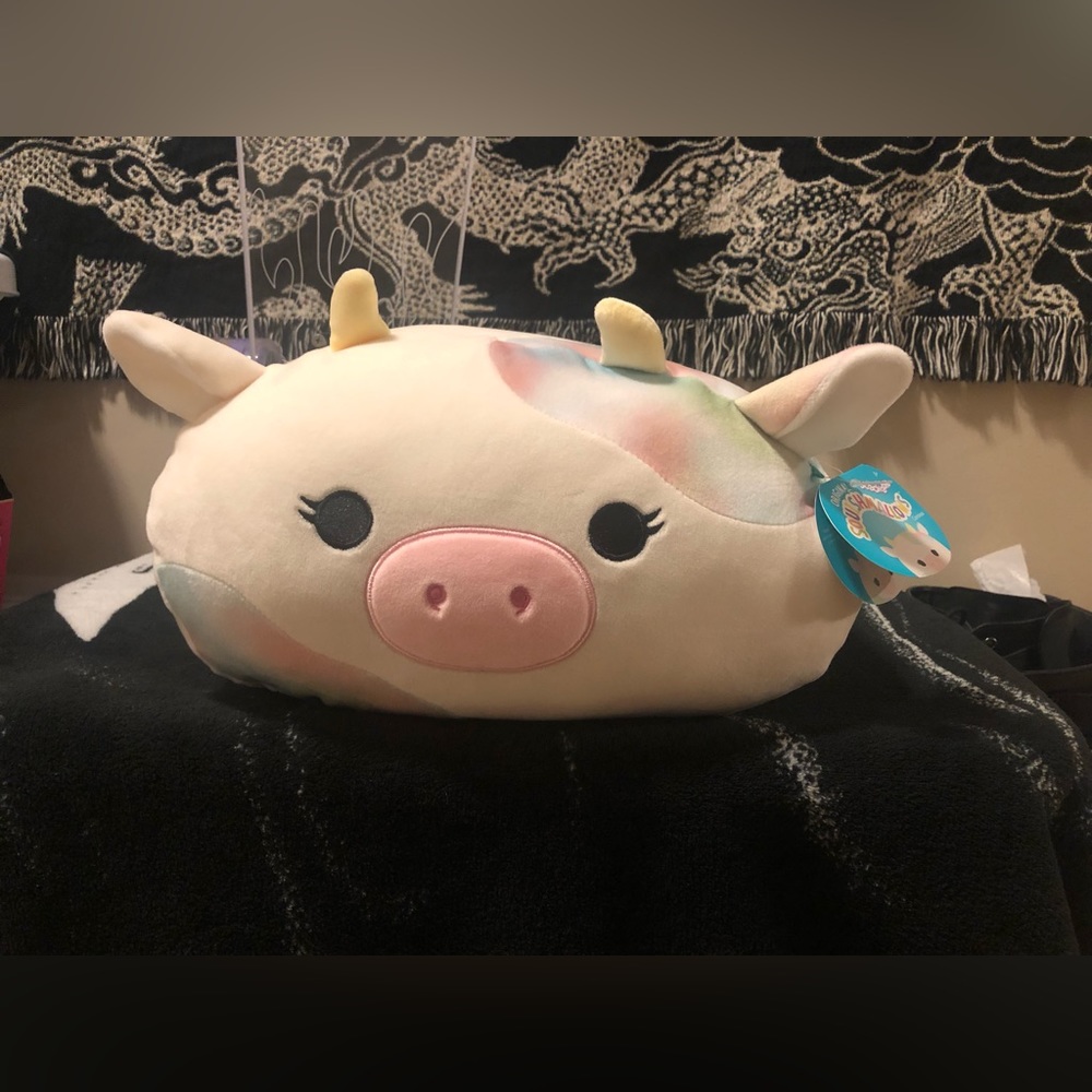 Squishmallow Candess Easter 2022 White & Tie Dye Cow Stackable Cute Soft